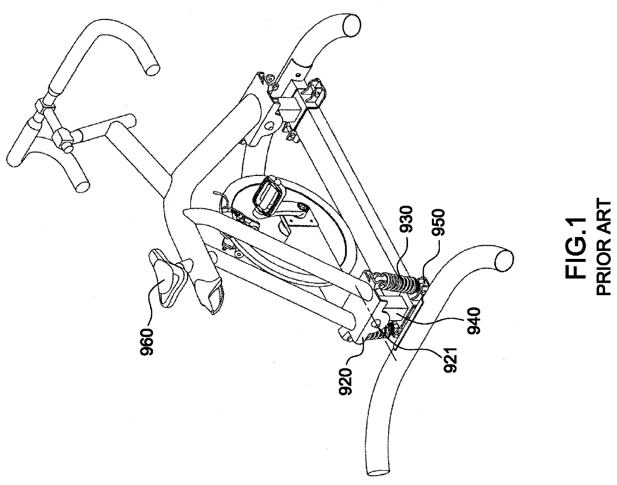Swingable exercise bicycle mechanism