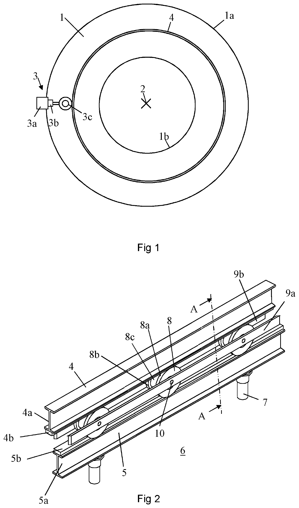 Roller configured to support a rotary milking platform