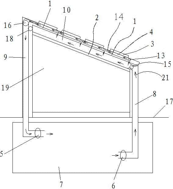 Device for two-way cooling of photovoltaic building by using natural low-temperature heat source