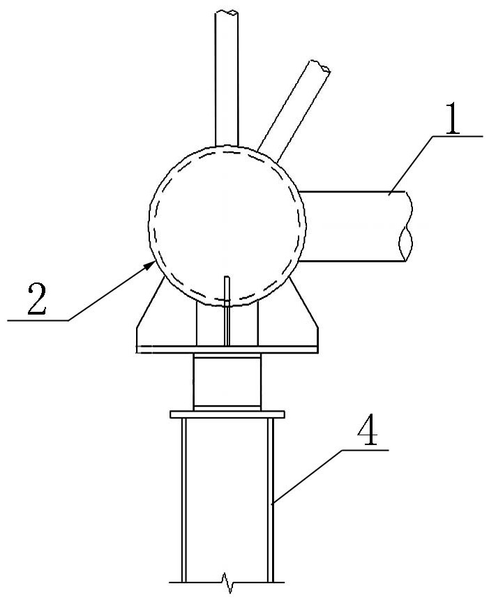 A method for measuring the length of the back-embedded rod connected by the grid frame and the spherical support