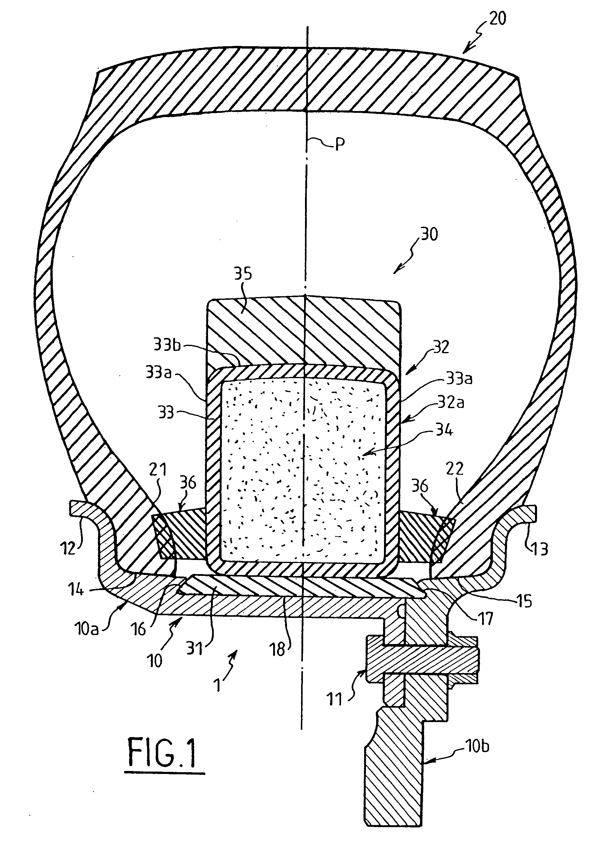Runflat device for a motor vehicle, and a mounted assembly incorporating it