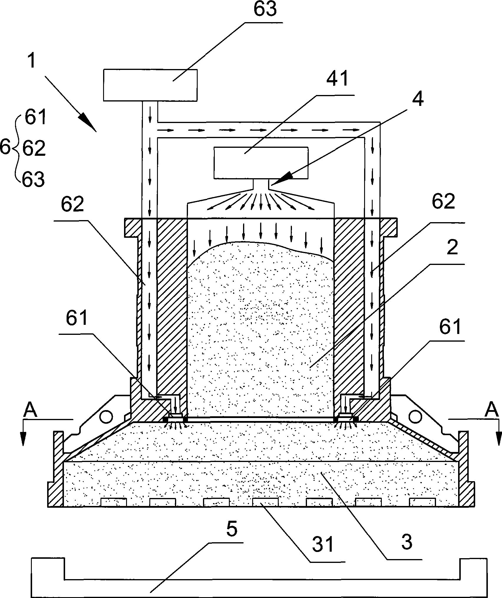 Sand-jetting mechanism sand core-molding method using the same