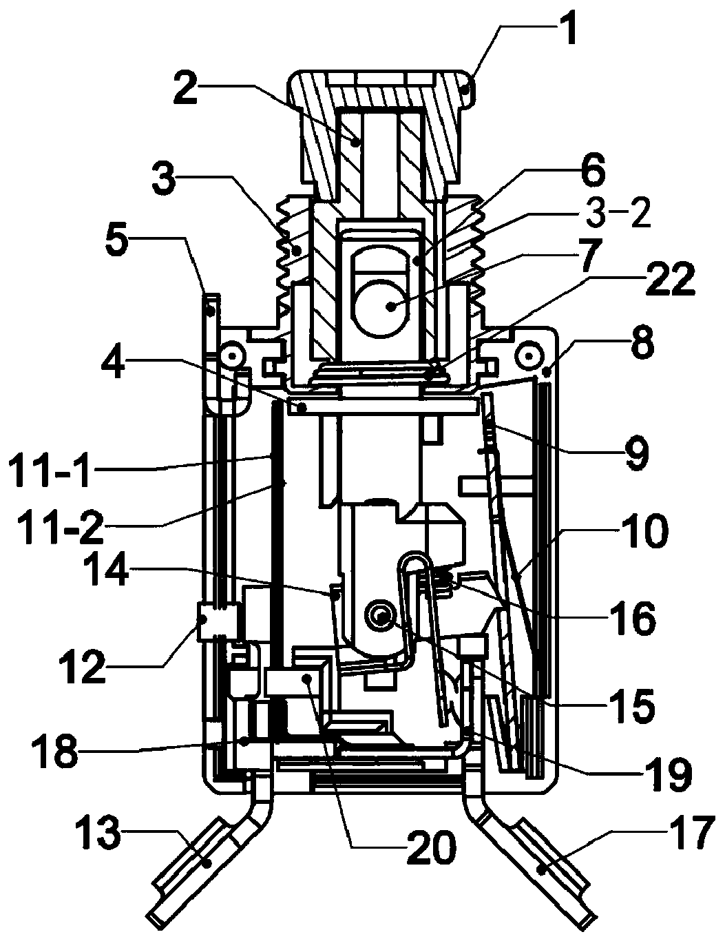 Low-current thermal tripping aviation circuit breaker