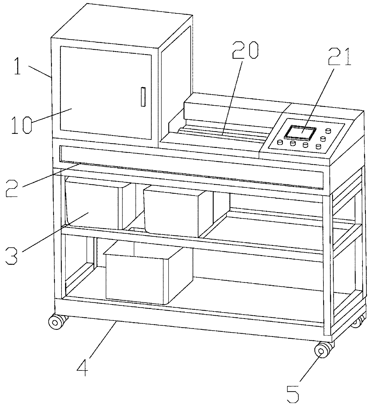 A plastic parts automatic water cutting machine