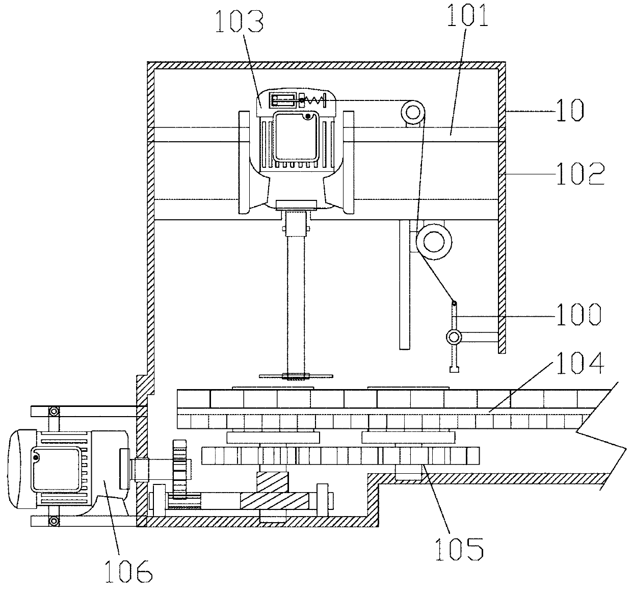 A plastic parts automatic water cutting machine