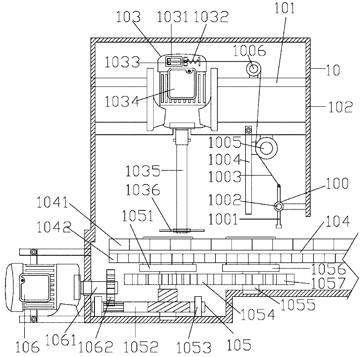 A plastic parts automatic water cutting machine