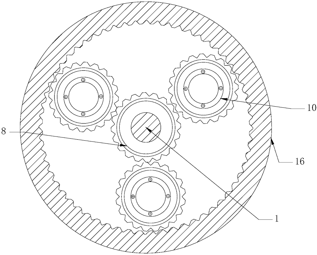 Energy storing structure and transmission equipped with same