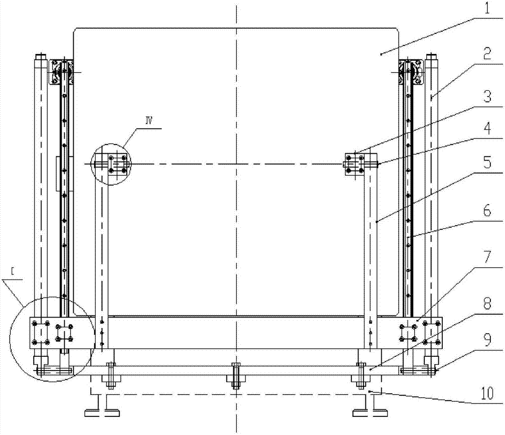 An import and export port door of a continuous vacuum production line