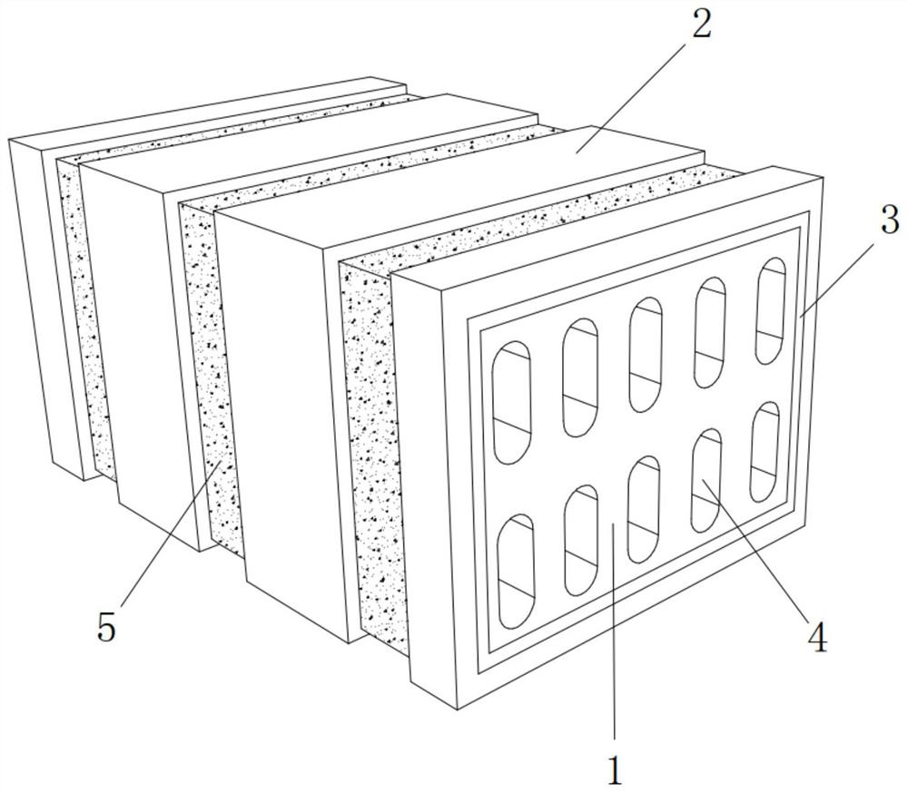 Hollow brick with sound insulation and heat insulation functions