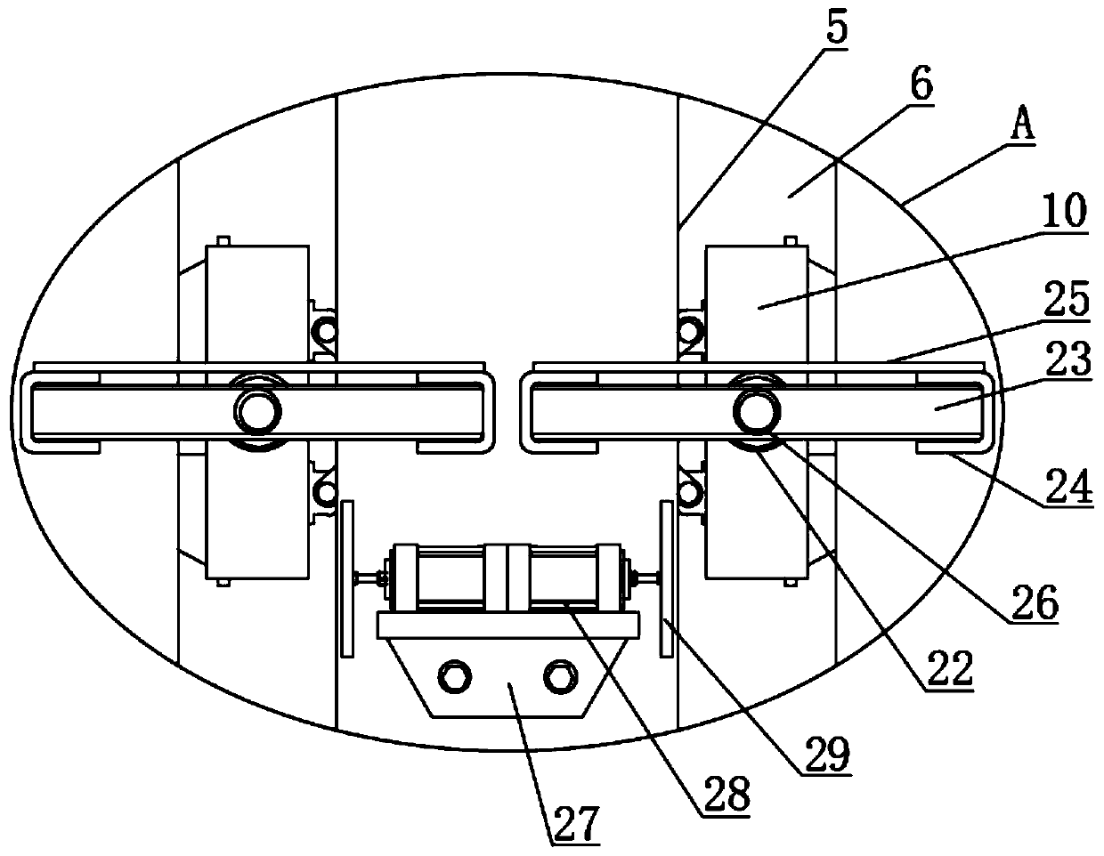 Large-size material continuous storing and conveying device