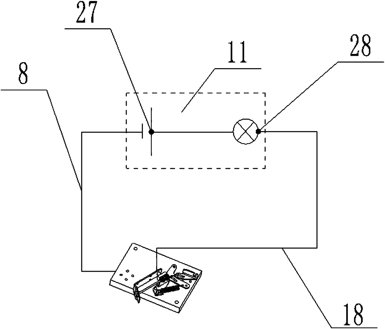 Mower brake make-and-break detection device and detection method thereof