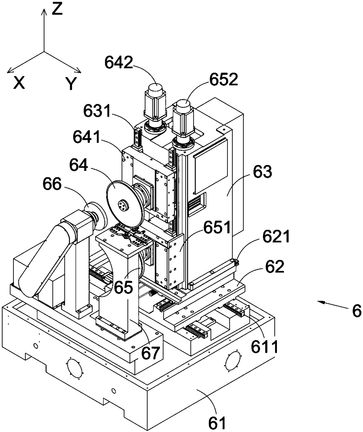 Automatic measuring type upper and lower groove body polishing line