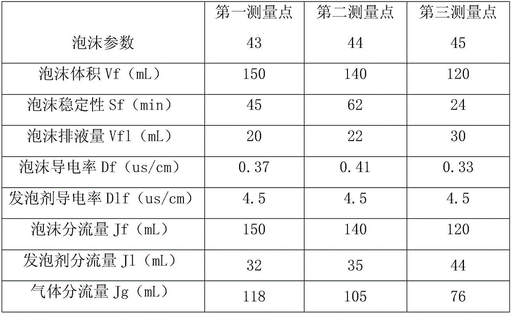 Foam property measuring device and method for oil extraction