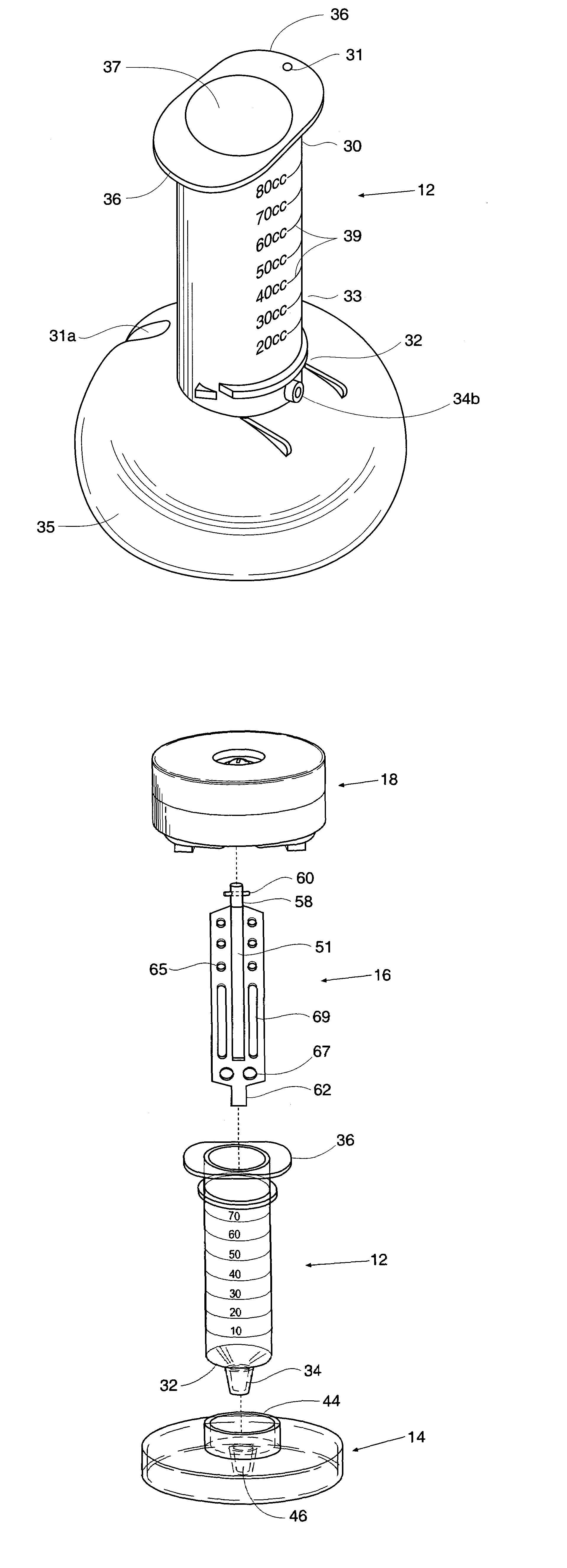 Methods for mixing and transferring flowable materials