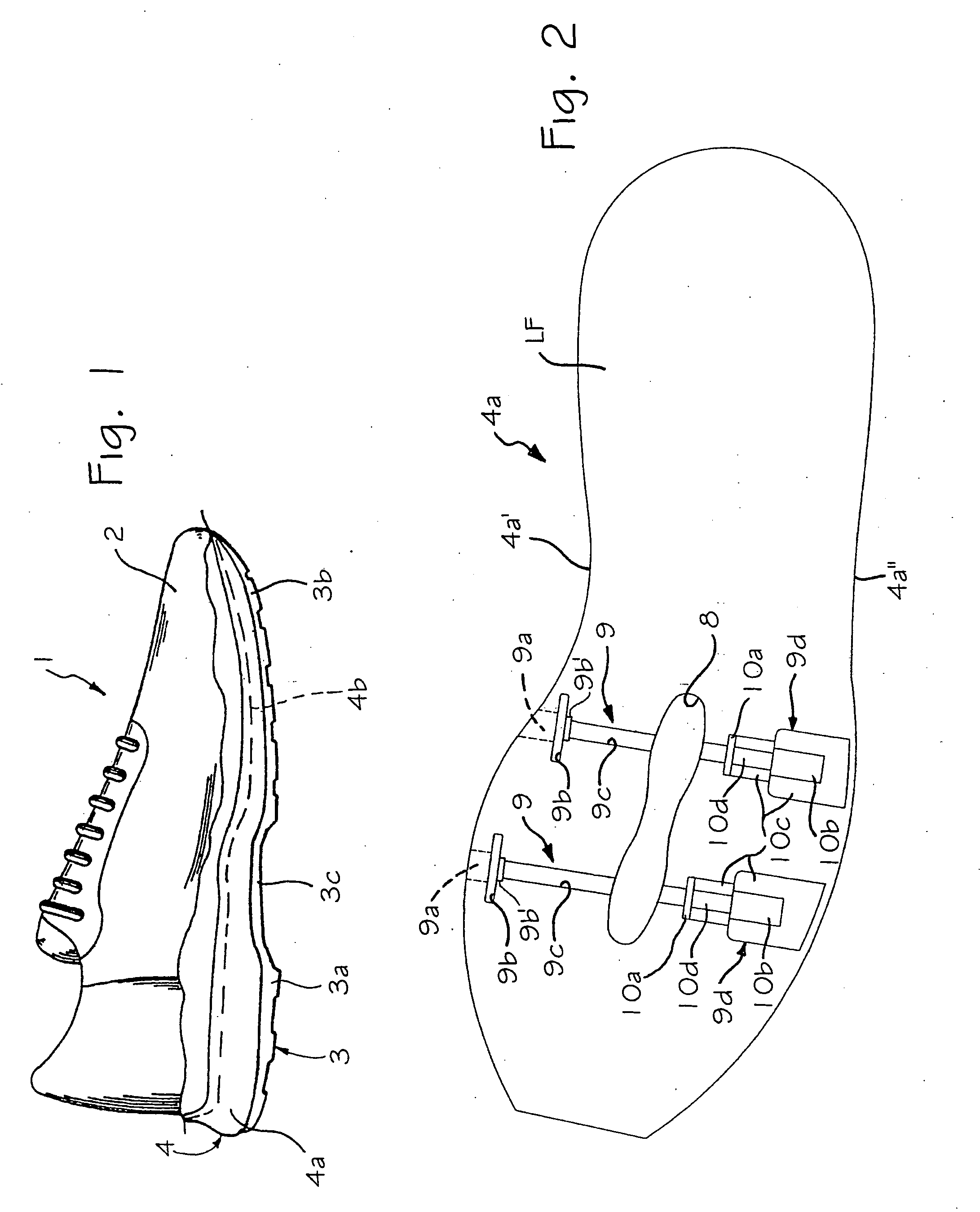 Footwear with an adjusting system of a width dimension