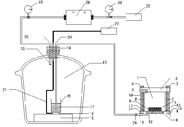 Pressure plate testing device capable of controlling suction force by negative pore water pressure