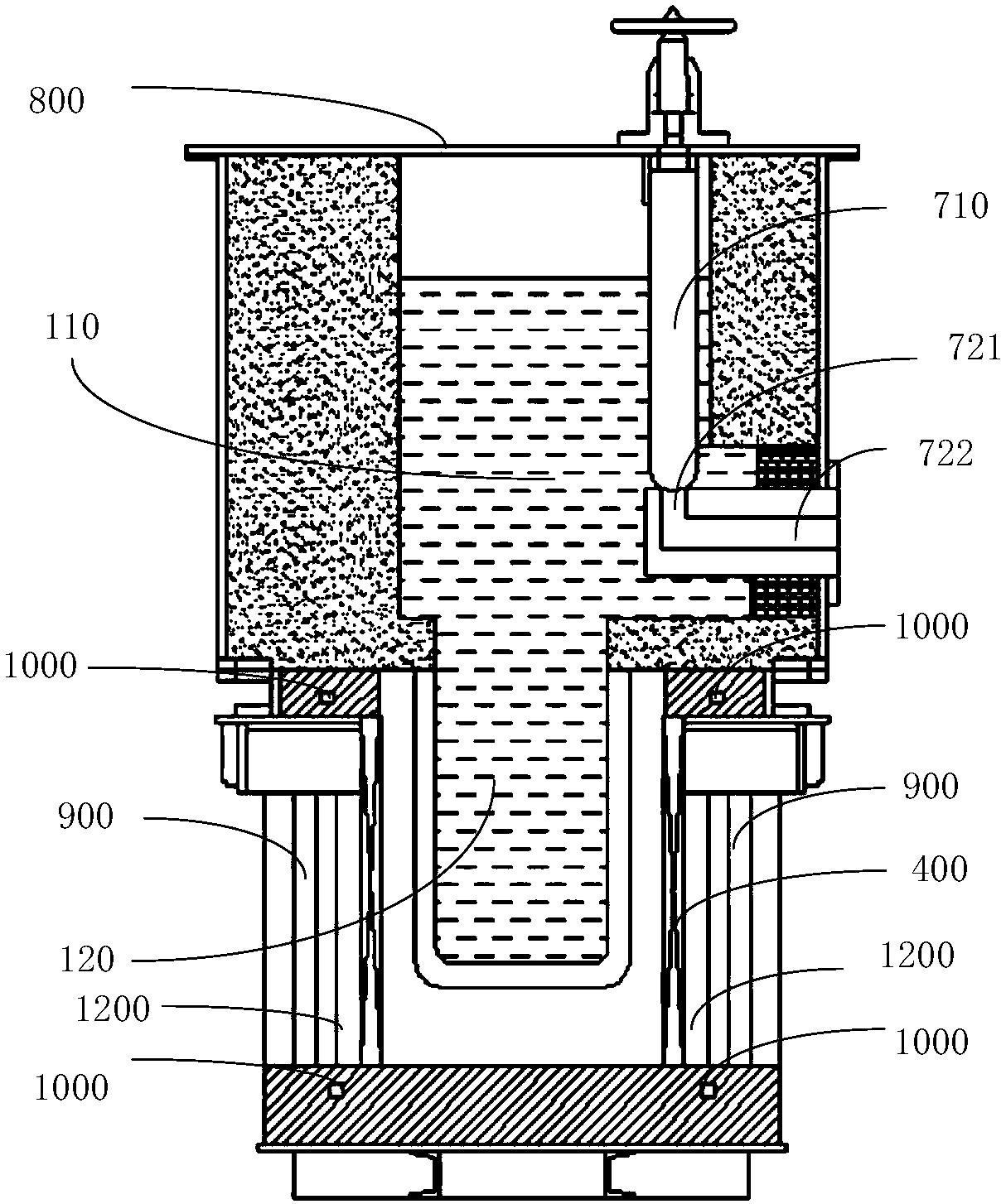 Induction furnace system and production process thereof