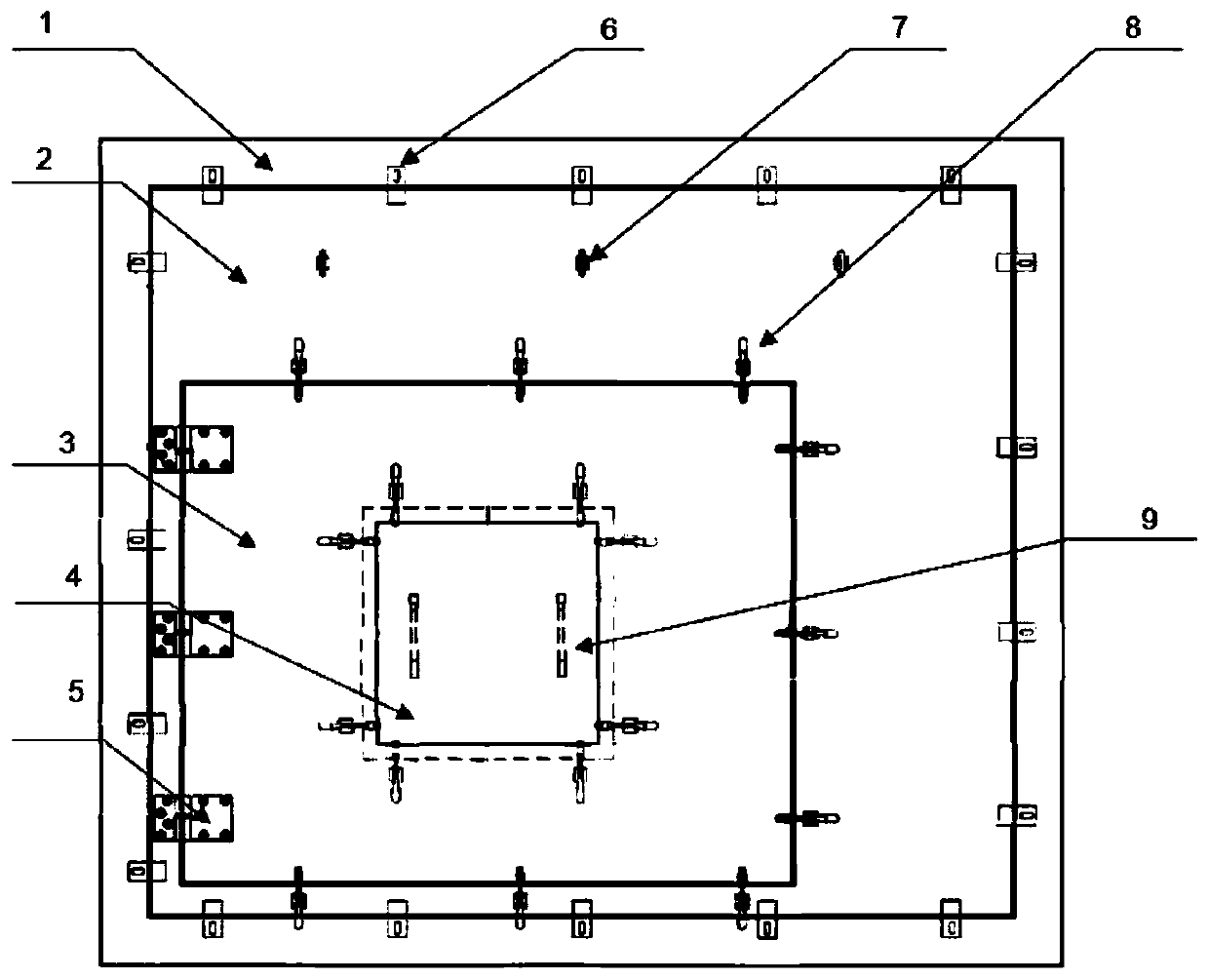 Sound insulation performance test window and test method for variable-size vehicle sound package