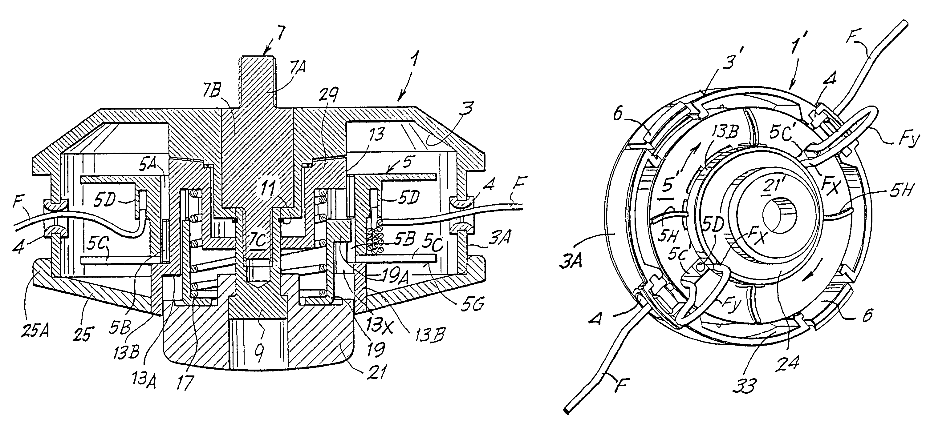 Grass-cutting head with reloading of the line without removal of the spool