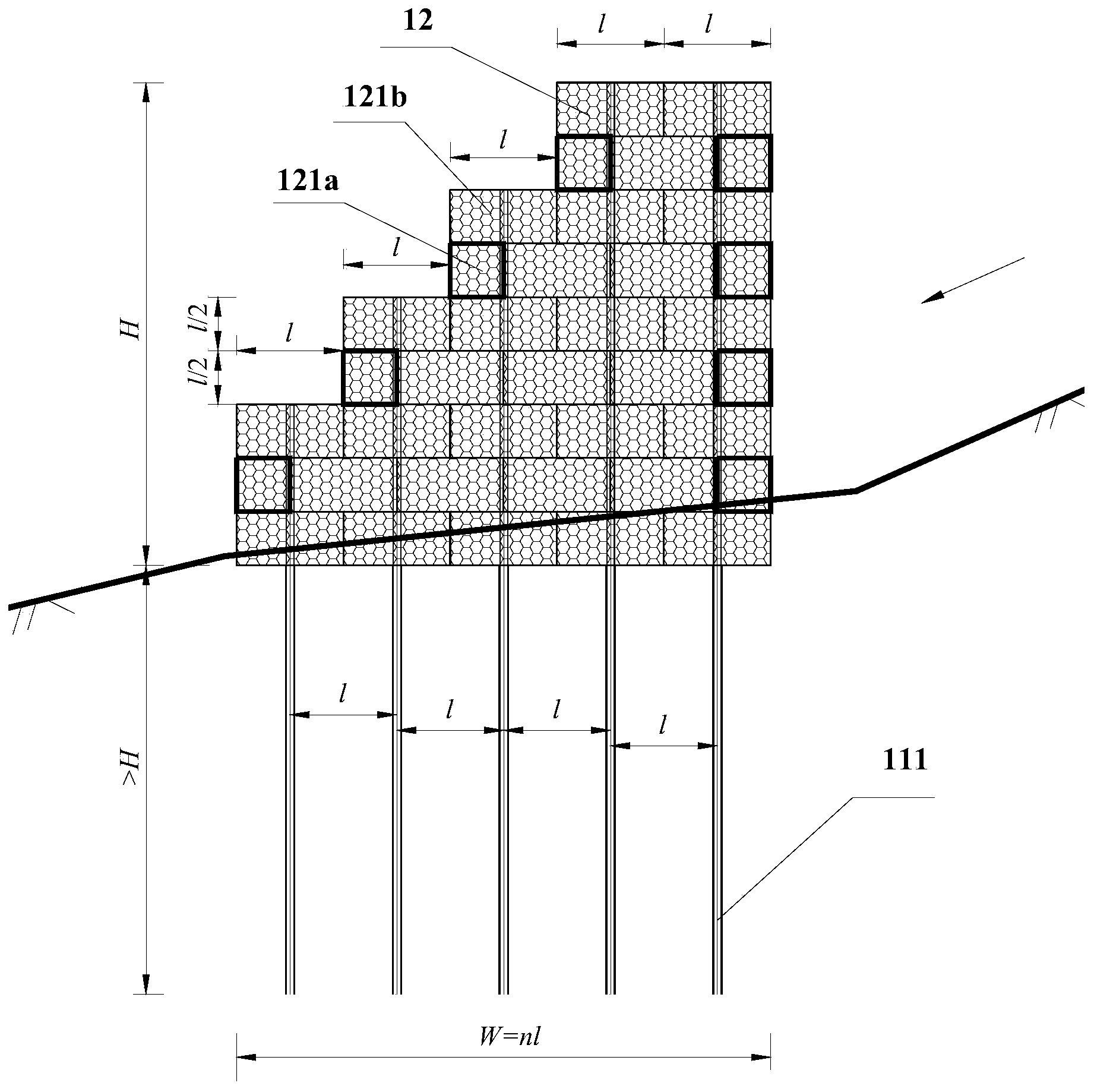 Debris flow gabion prevention and control structural body and design method thereof