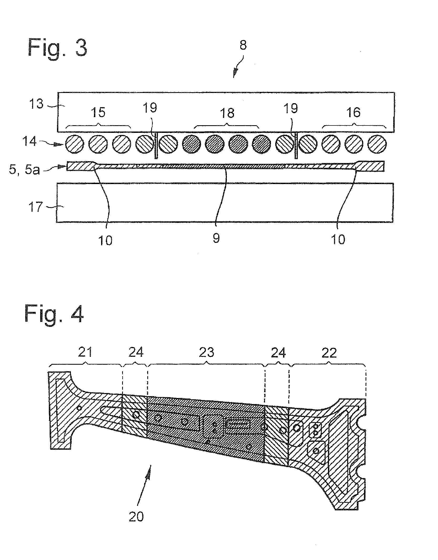 Method and apparatus for hot forming and hardening a blank