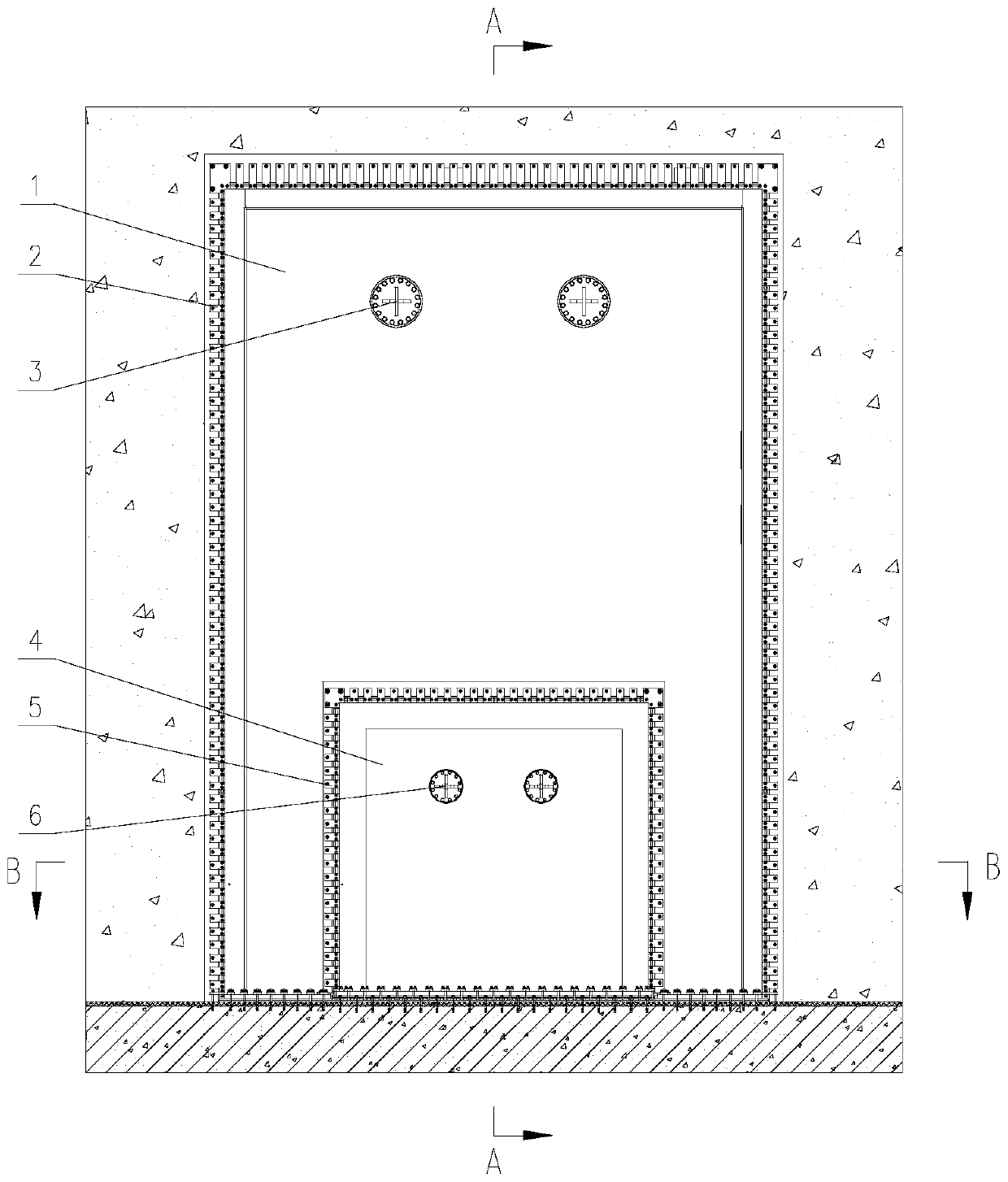 Hole sealing door device and transportation method