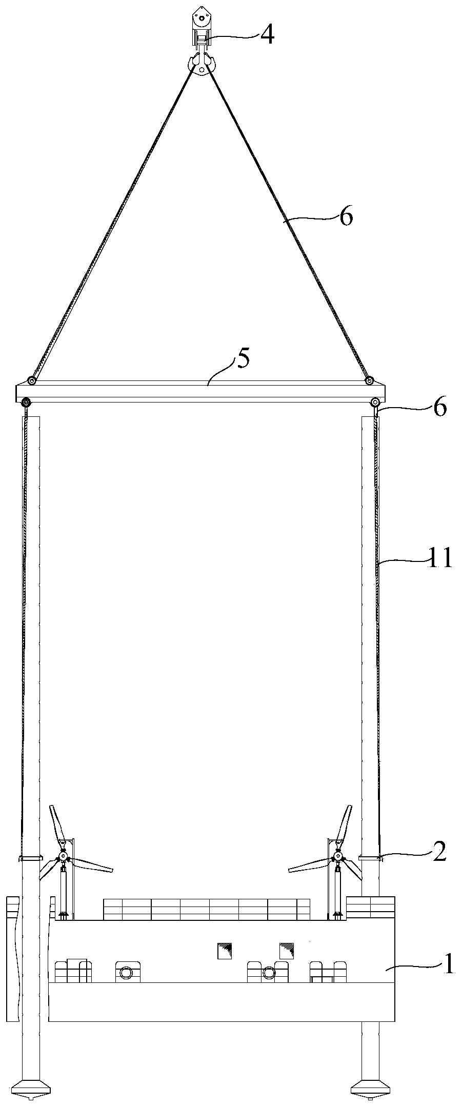 Jack-up offshore equipment launching method and its launching system