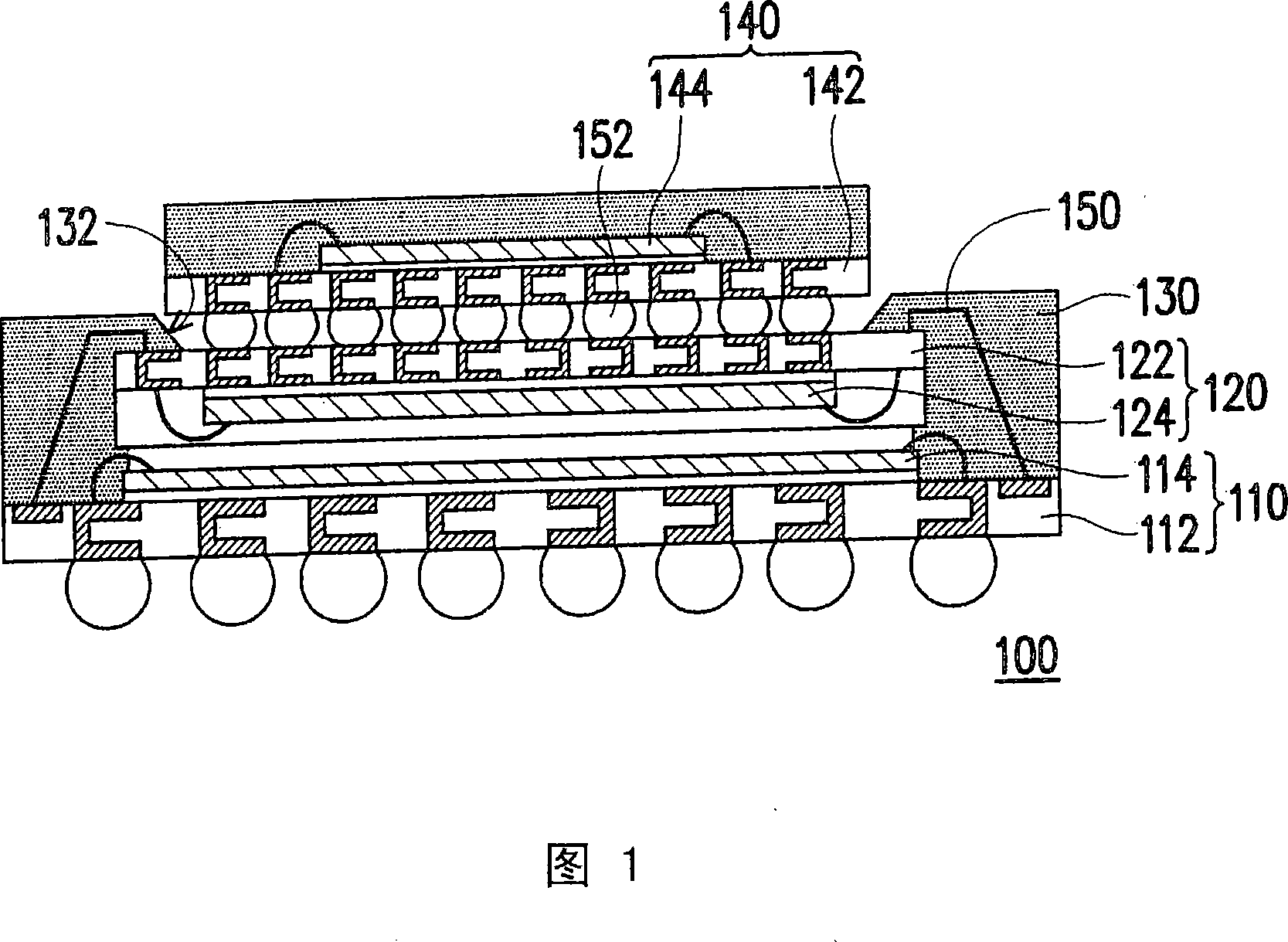 Stack type chip packaging structure and manufacturing method thereof