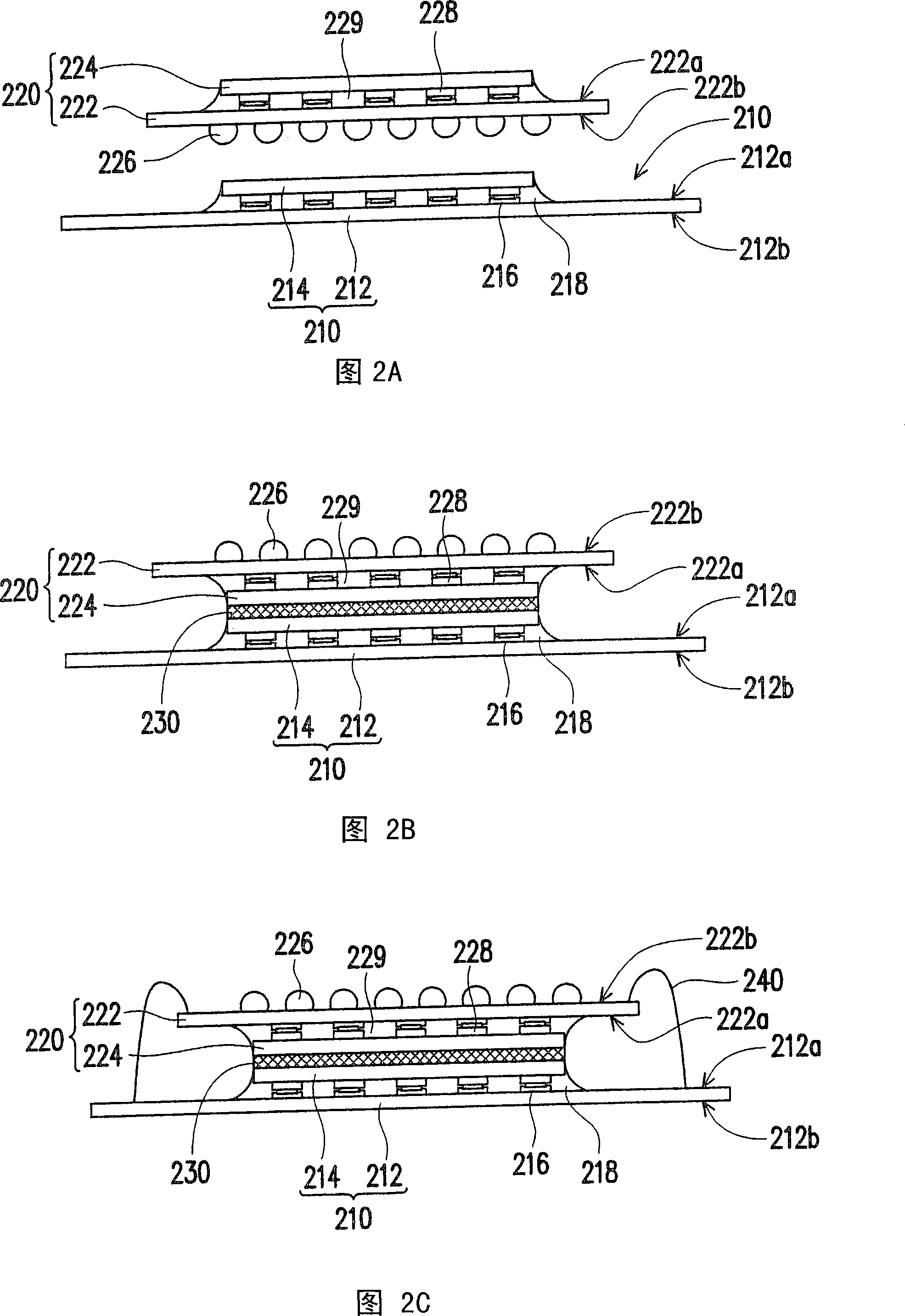 Stack type chip packaging structure and manufacturing method thereof