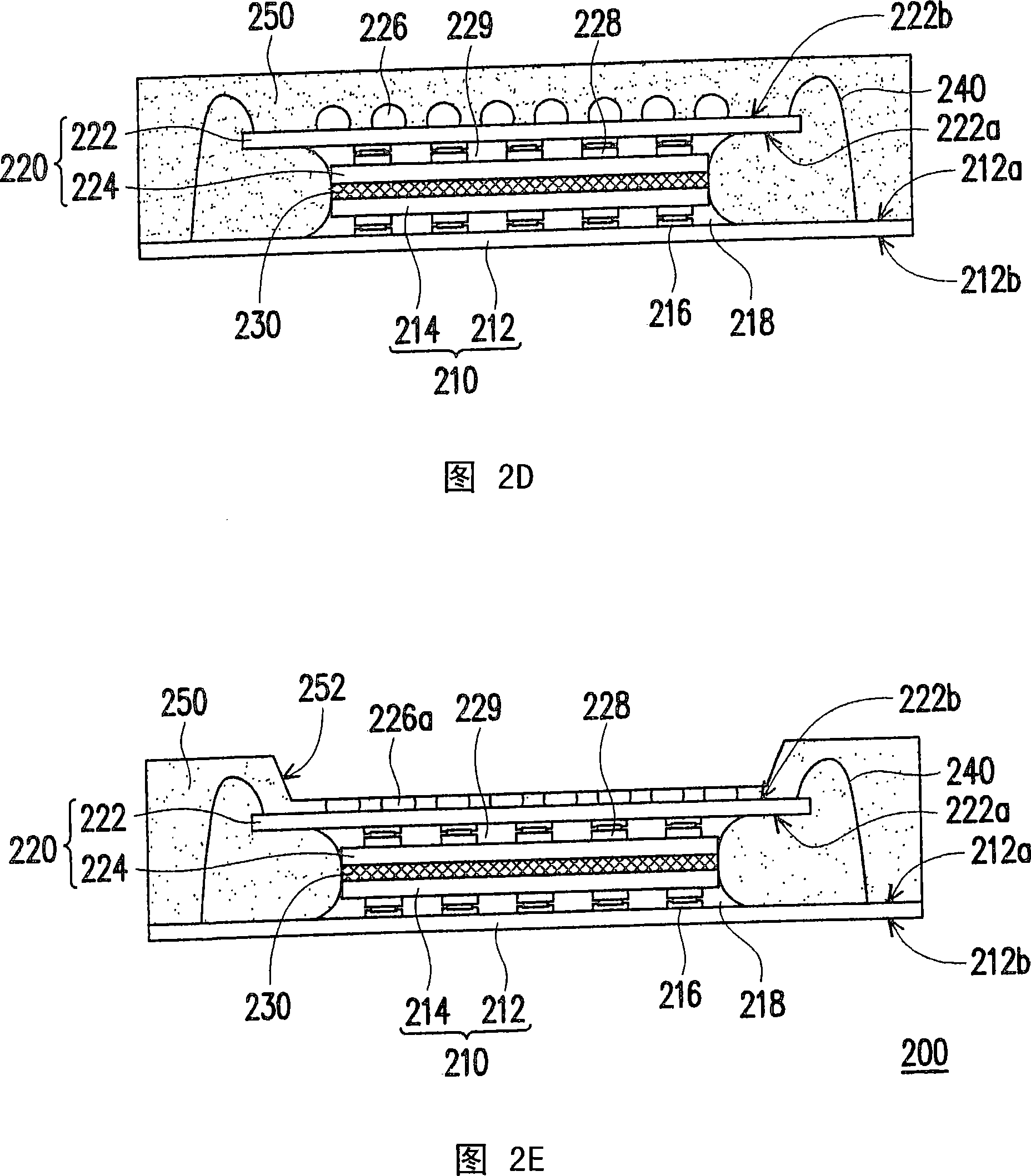 Stack type chip packaging structure and manufacturing method thereof