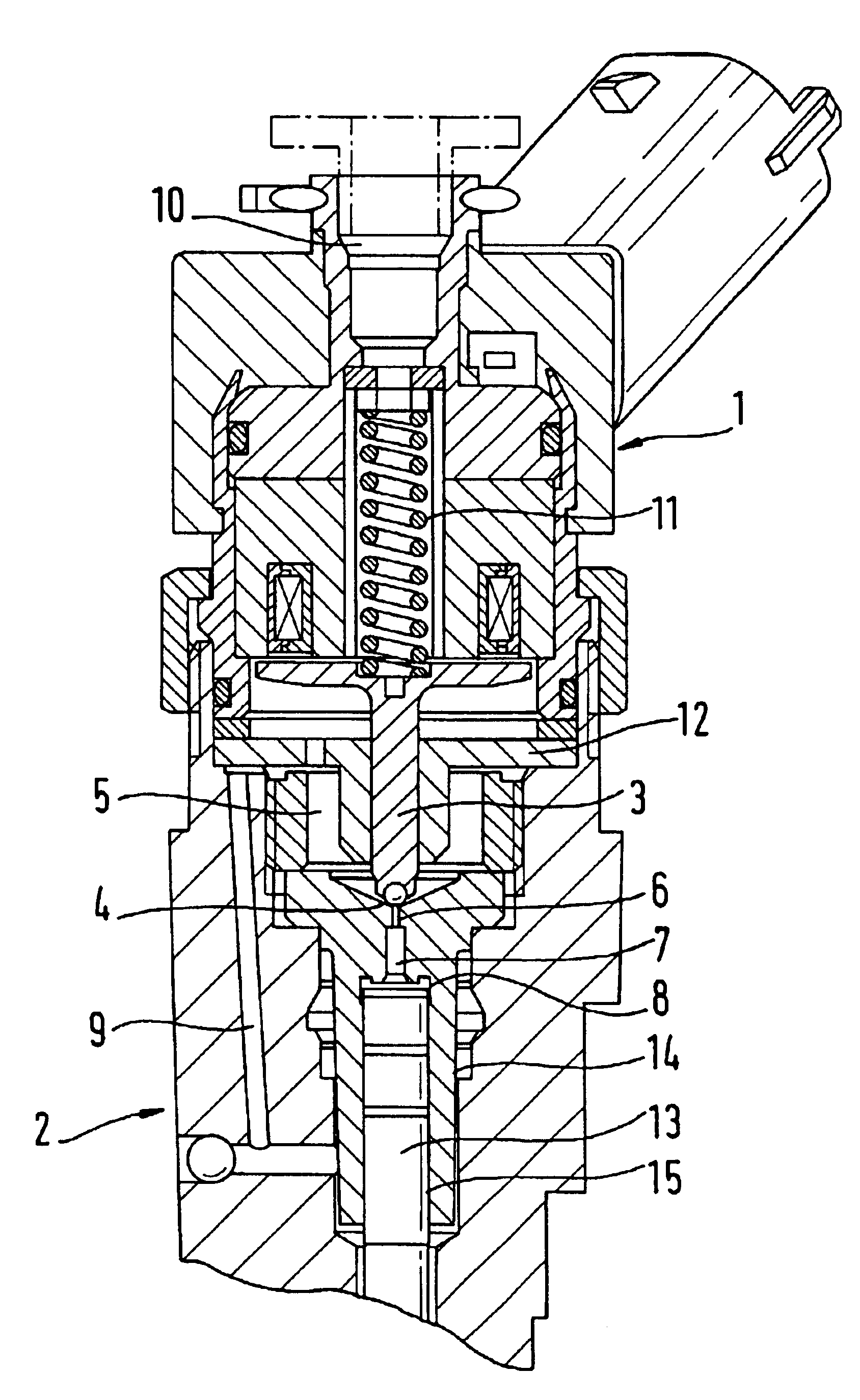 Injector with a magnet valve for controlling an injection valve
