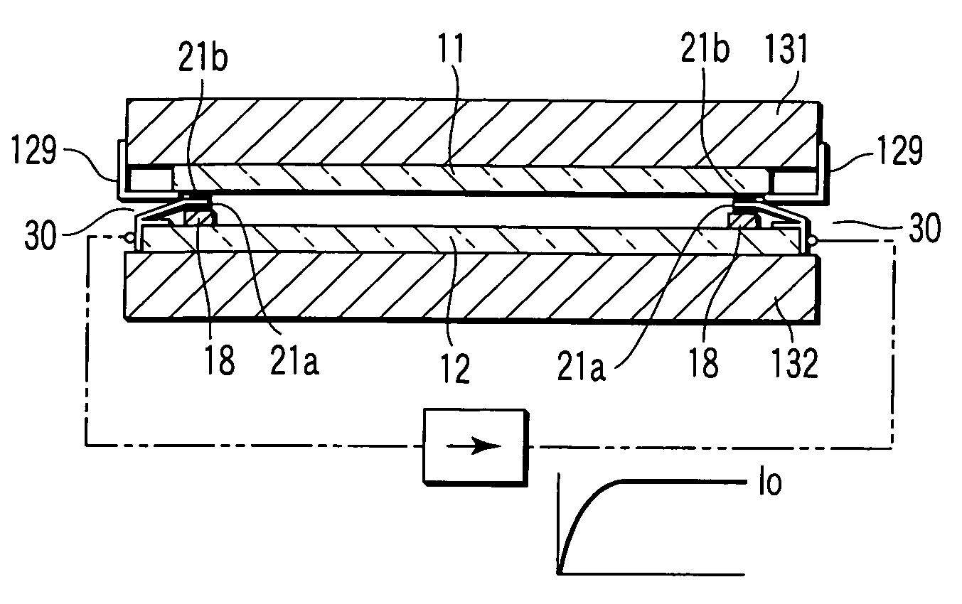 Method of bonding display substrates by application of an electric current to heat and melt a bonding material