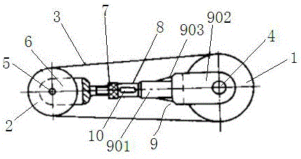 Thread tensioning mechanism for conveyance belt