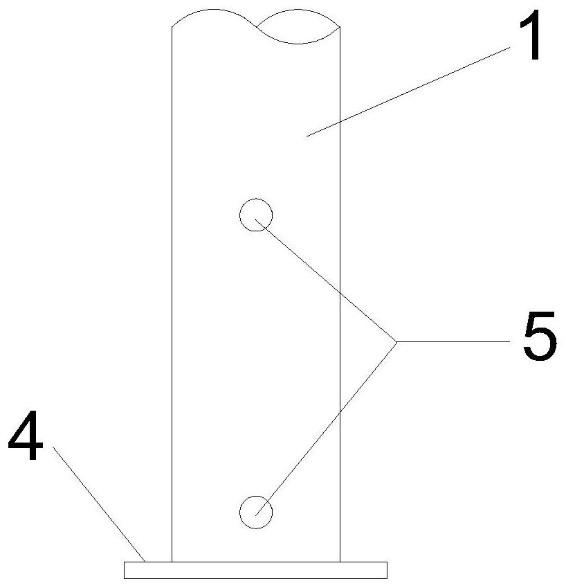 Connecting method for sign stand column and steel pipe pile