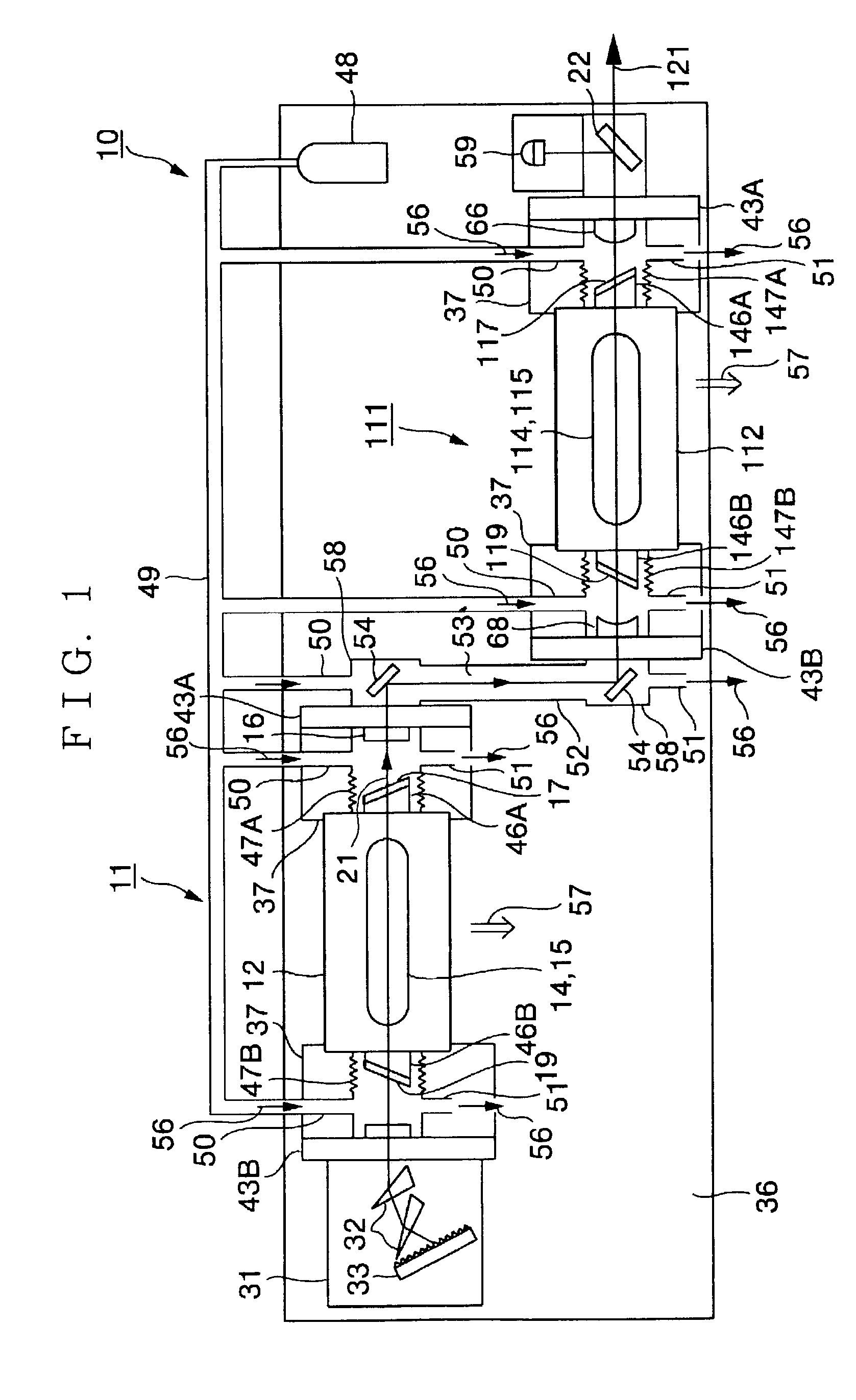 Injection locking type or MOPA type of gas laser device