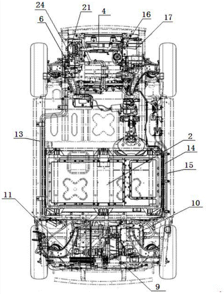 Miniature purely electric car chassis layout structure