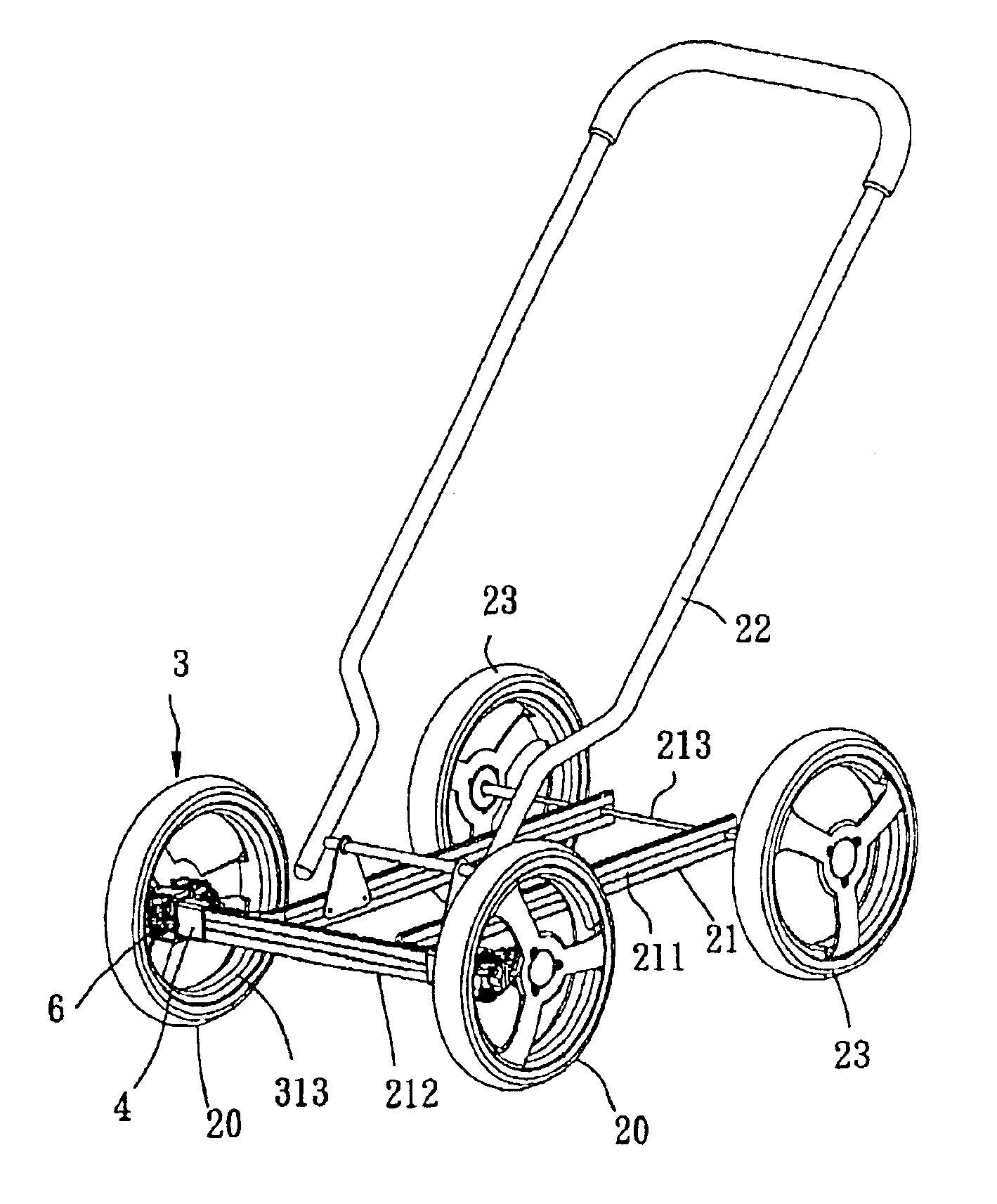 Wheel assembly for a stroller