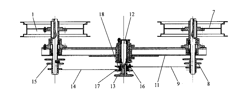 Two-wheel single-joint profiling ground wheel assembly