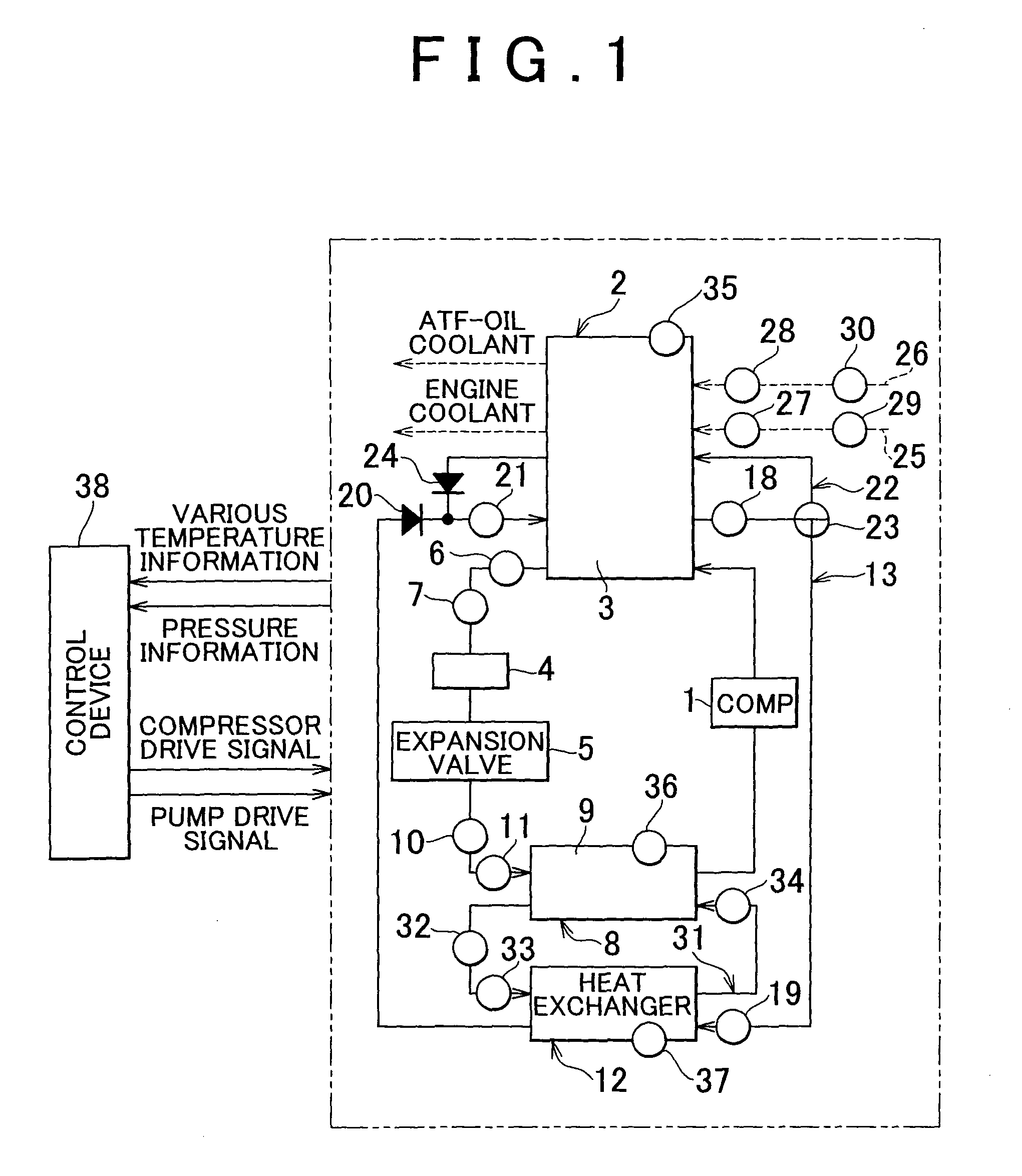 Vehicle heat pump with a selective heat storing element and two circulation loops