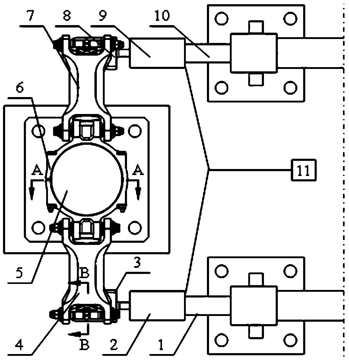 Fatigue test device for torque arm assembly