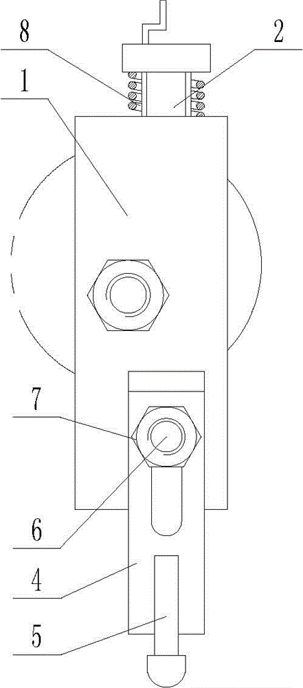 Device for machining semi-arc long groove