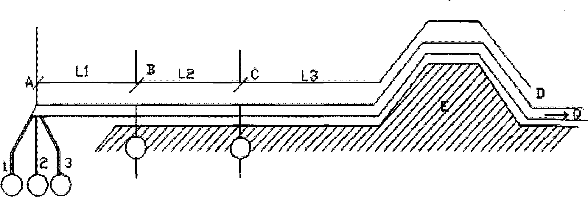 Determining method for two-phase stream diving pump dredging system booster pump station optimal number