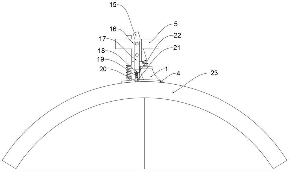 A V-angle cone device for automatic troweling machine for segmental concrete and its application method