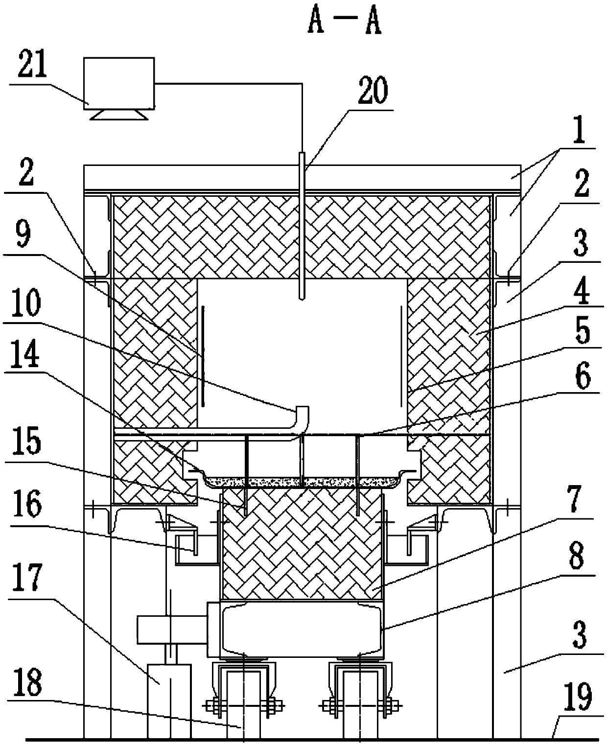 Annular fixed bed combustion furnace applied to powder materials