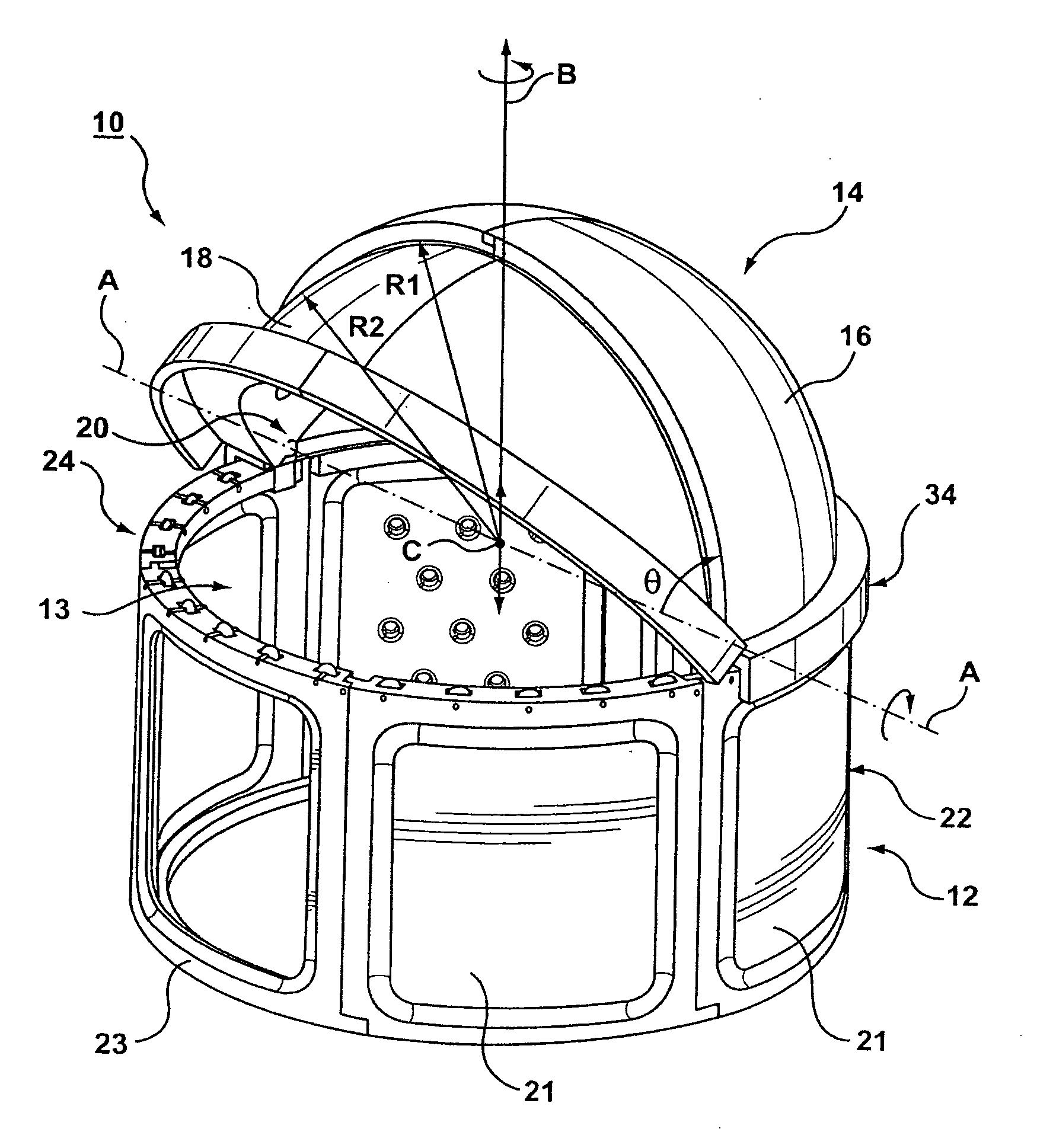 Personal observatory structure having pivotally connected dome segments