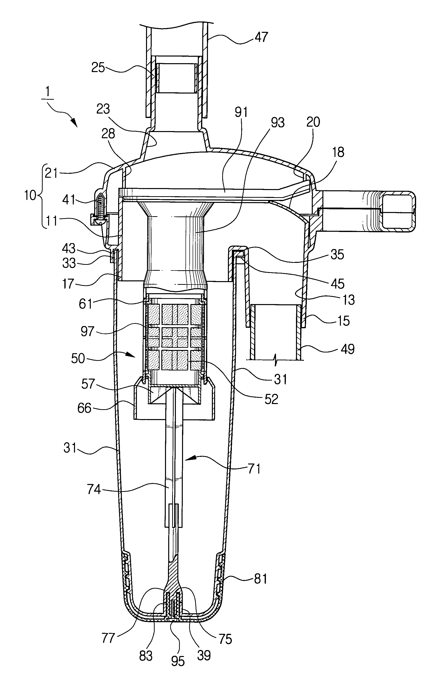 Filter assembly for a cyclone-type dust collecting apparatus of vacuum cleaner