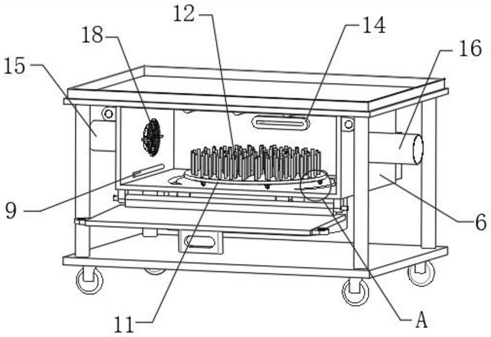 Hematology department nursing treatment trolley with multiple disinfection functions