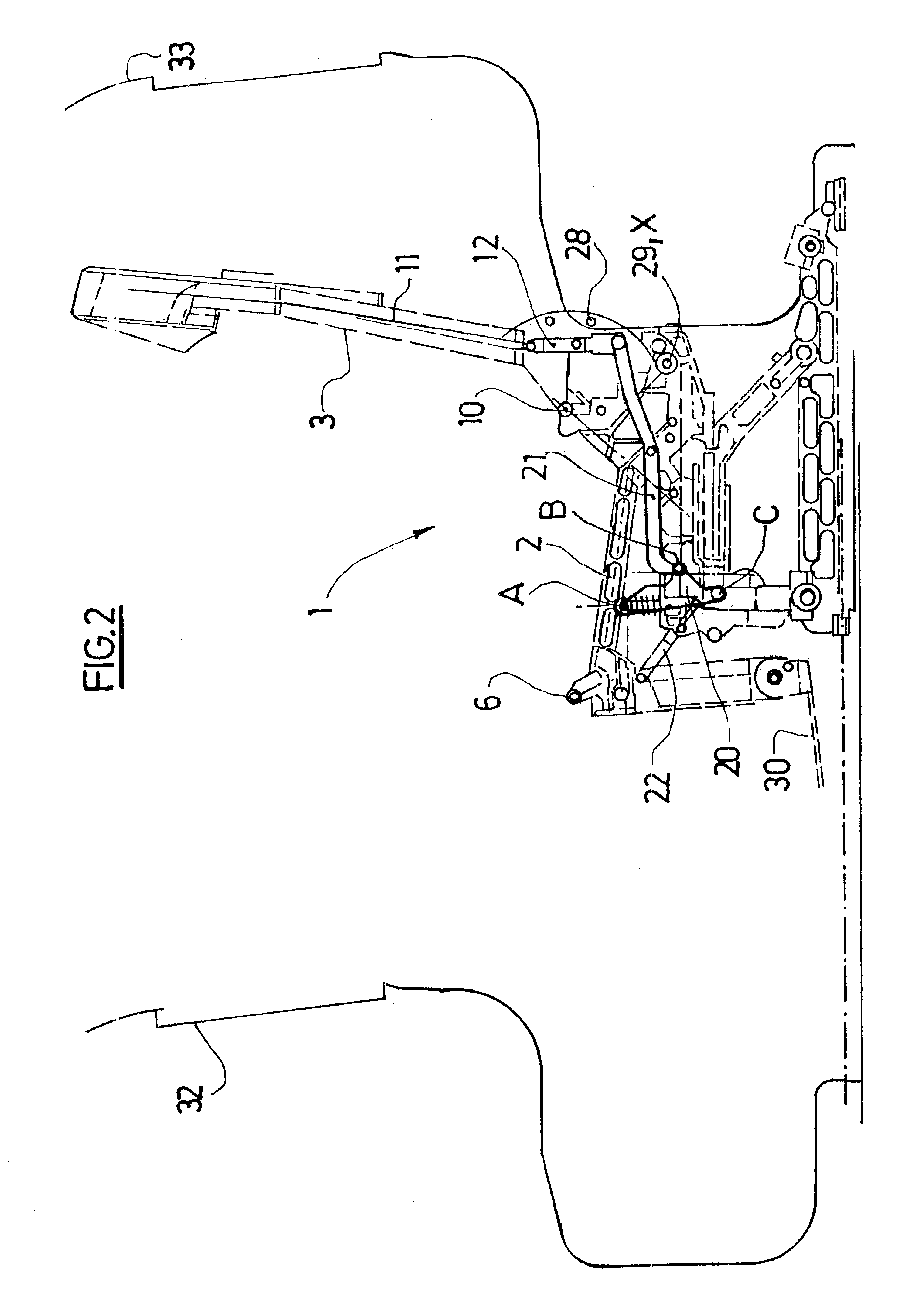 Aircraft seat with synchronized back rest and leg rest