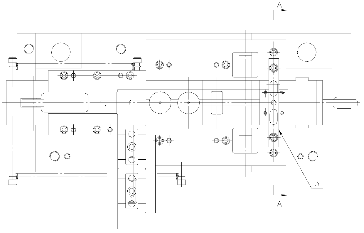 Blanking mechanisms of pressing pin head part molding progressive die