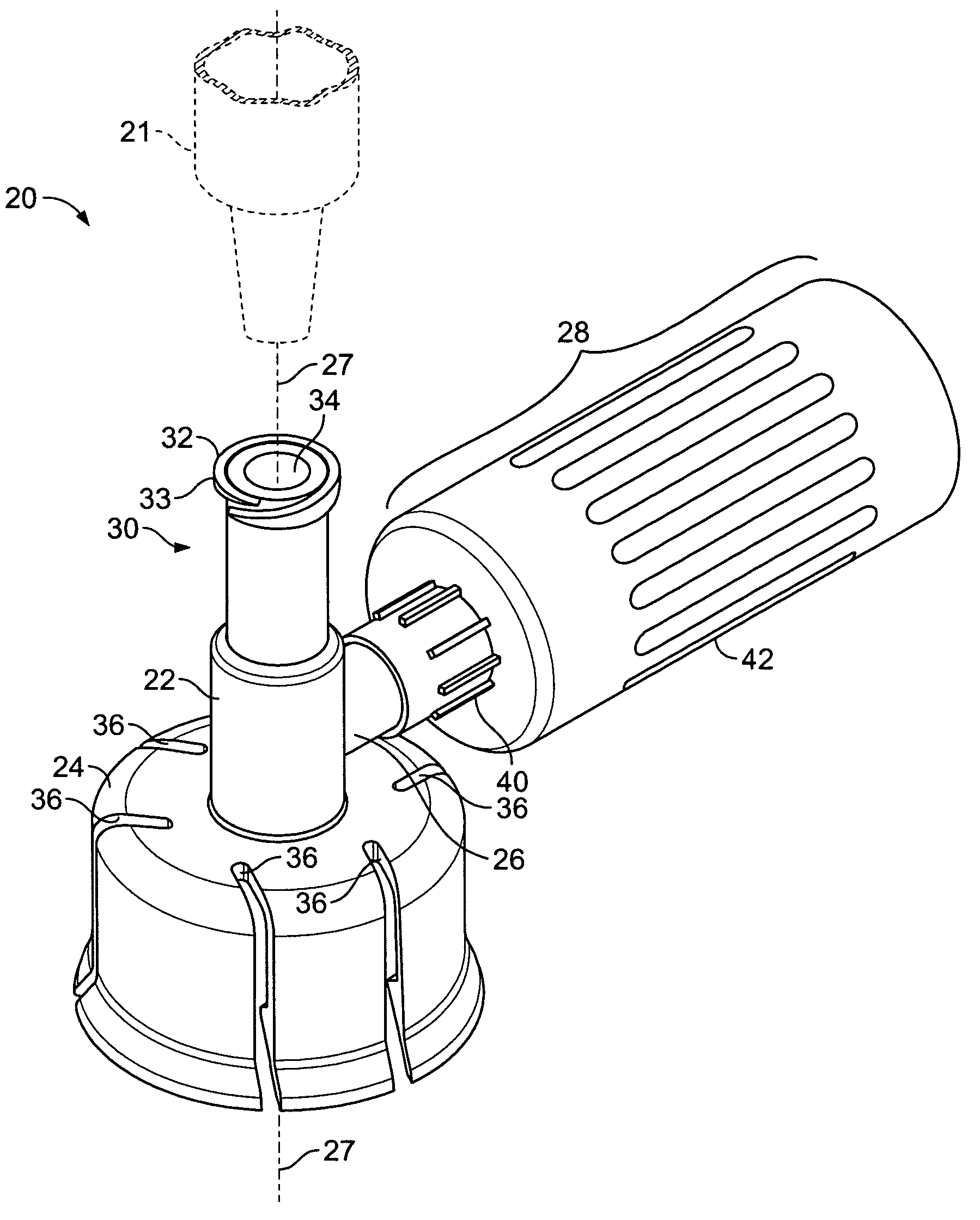 Pressure equalizing device for vial access